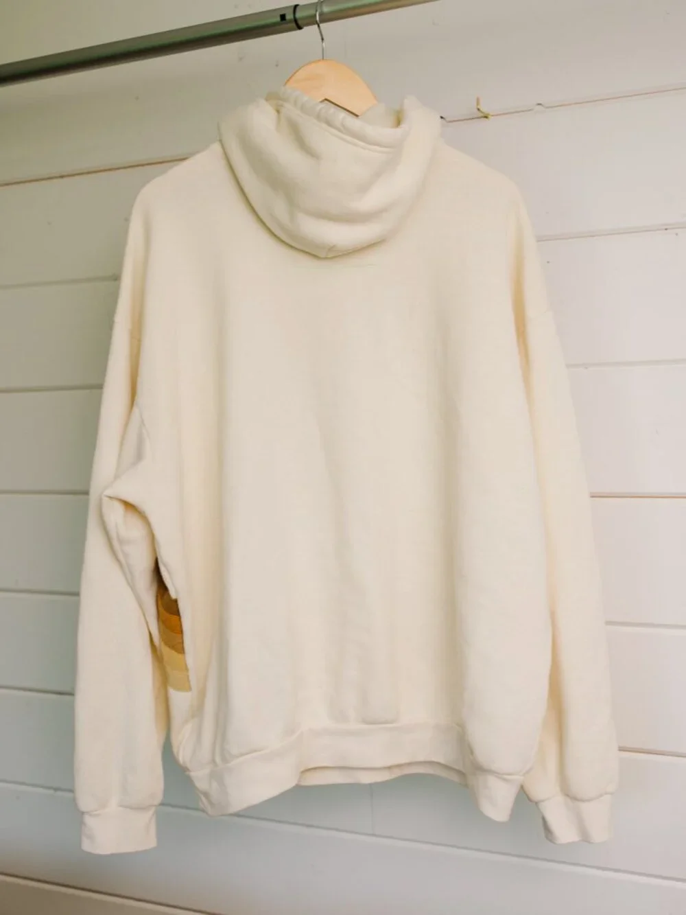 Aviator Nation Vintage White Tan 5 Stripe Relaxed Pullover Hoodie XL - Picture 3 of 9